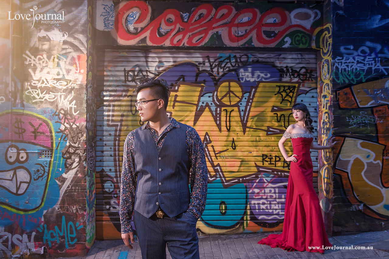 墨尔本涂鸦街婚纱摄影, 墨尔本涂鸦小路婚纱摄影.